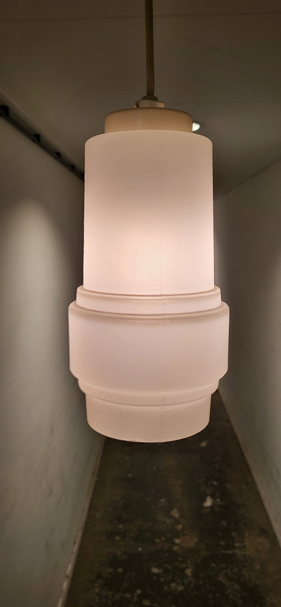 Image 1 of Art Deco Melkglas Hanglamp 