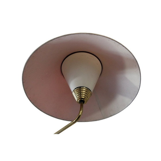 Image 1 of Vintage gelede messing wandlamp, 1960