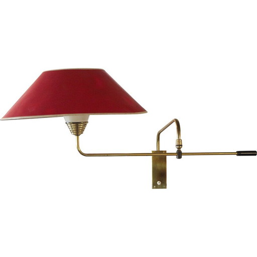 Vintage gelede messing wandlamp, 1960