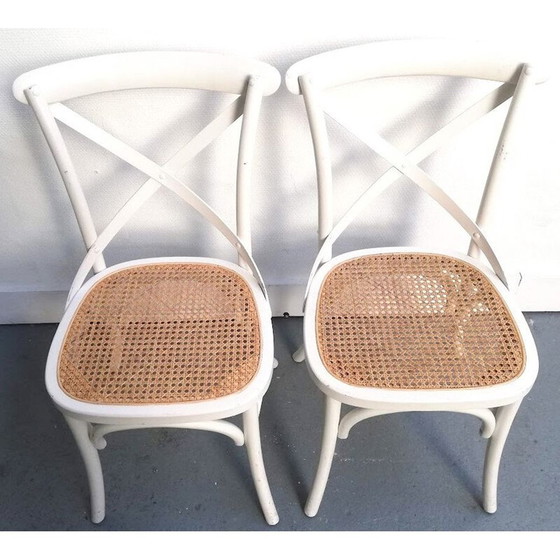 Image 1 of Vintage stoel Ton 150 van beukenhout en riet