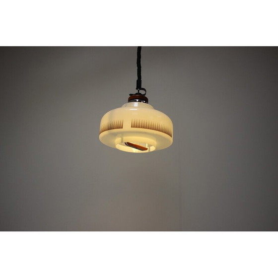 Image 1 of Vintage verstelbare glazen hanglamp, Tsjechoslowakije 1970