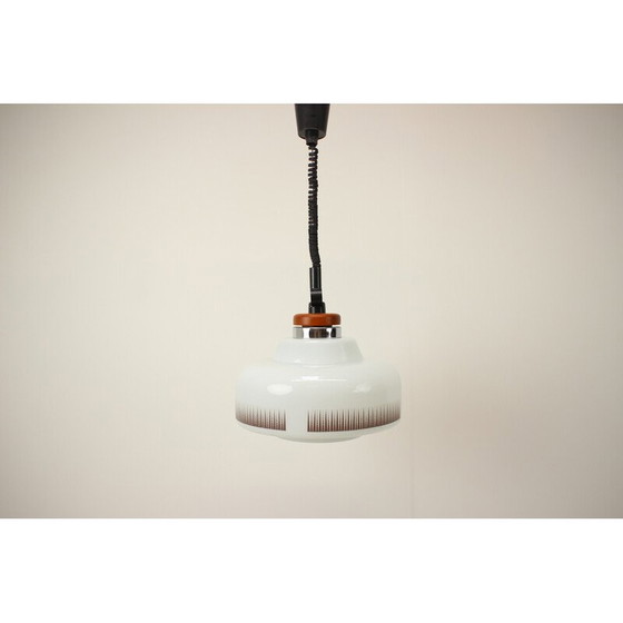 Image 1 of Vintage verstelbare glazen hanglamp, Tsjechoslowakije 1970