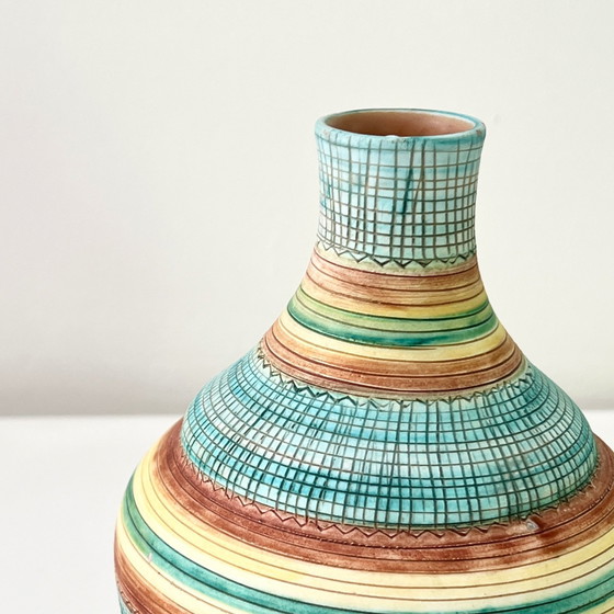 Image 1 of Vintage Vaas - Geglazuurd keramiek - Aldo Londi - Bitossi - 1950