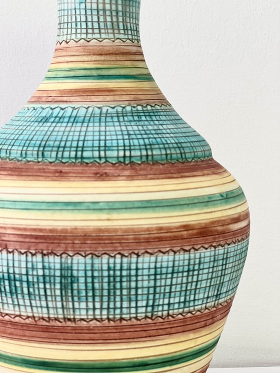 Image 1 of Vintage Vaas - Geglazuurd keramiek - Aldo Londi - Bitossi - 1950