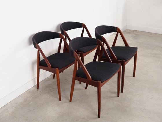 Image 1 of Set van vier teakhouten stoelen, Deens ontwerp, 1970S, Ontwerper: Kai Kristiansen