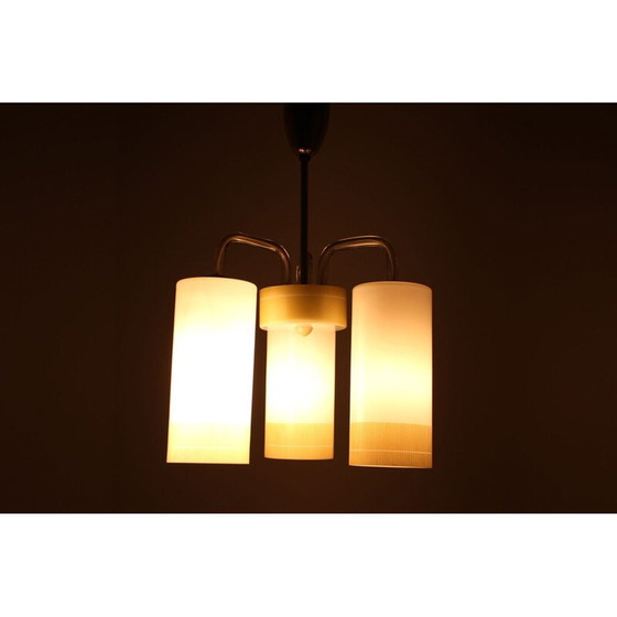 Image 1 of Vintage kroonluchter van plastic, glas en metaal, Tsjecho-Slowakije 1970