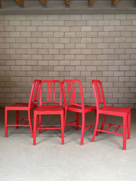 Image 1 of 4x Emeco Coca Cola chair rood