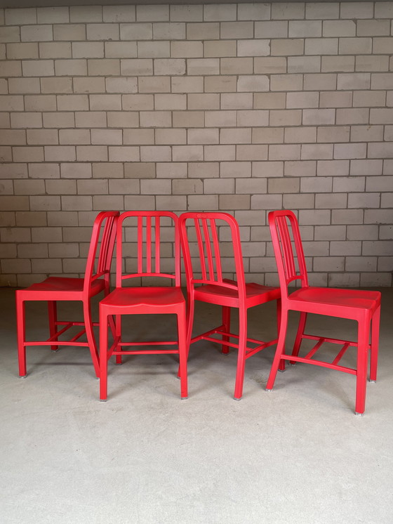 Image 1 of 4x Emeco Coca Cola chair rood