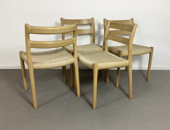 Image 1 of 4 Vintage Niels Otto Moller Deense Stoelen Gezeept Eiken 