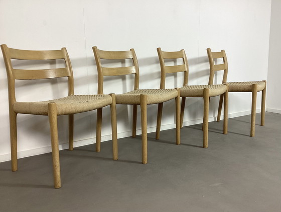 Image 1 of 4 Vintage Niels Otto Moller Deense Stoelen Gezeept Eiken 