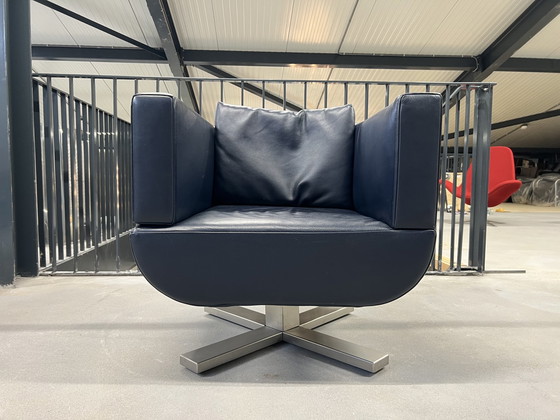 Image 1 of Jori Chillap Draai fauteuil blauw leer