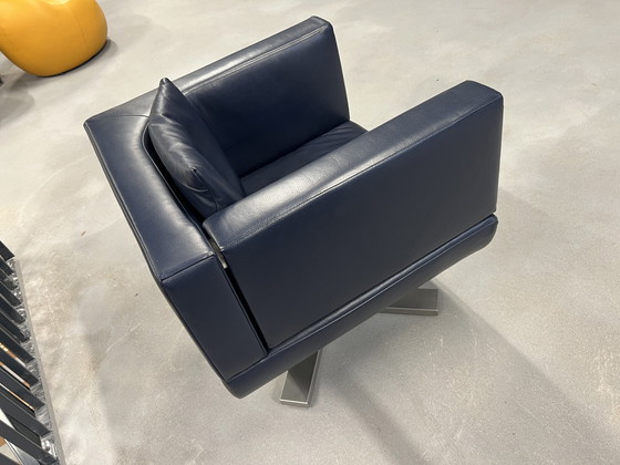 Image 1 of Jori Chillap Draai fauteuil blauw leer