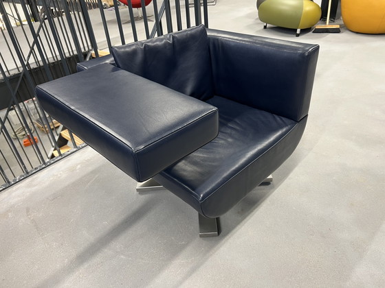 Image 1 of Jori Chillap Draai fauteuil blauw leer