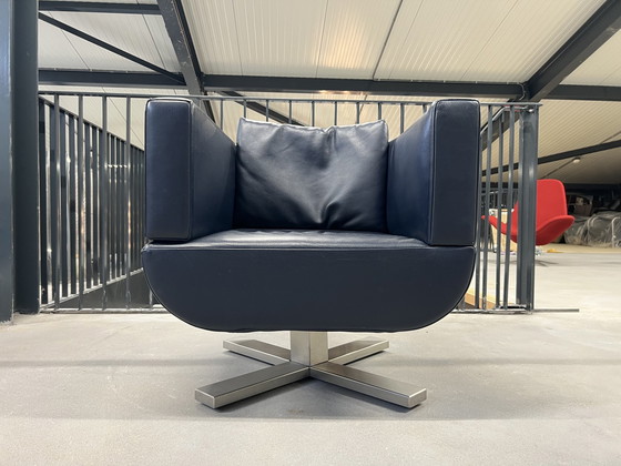 Image 1 of Jori Chillap Draai fauteuil blauw leer