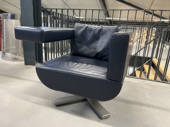 Image 1 of Jori Chillap Draai fauteuil blauw leer