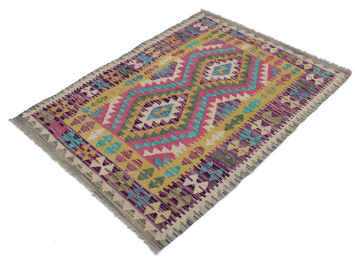 Originele oude stijl Kelim Afghan 140 X 103 Cm Top staat