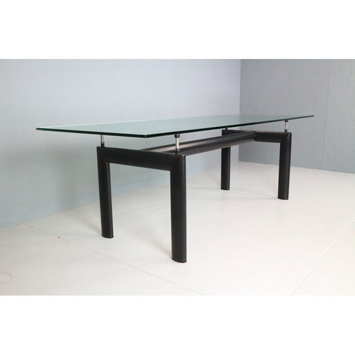Vintage LC6 glazen eettafel voor Cassina, Italië 1970