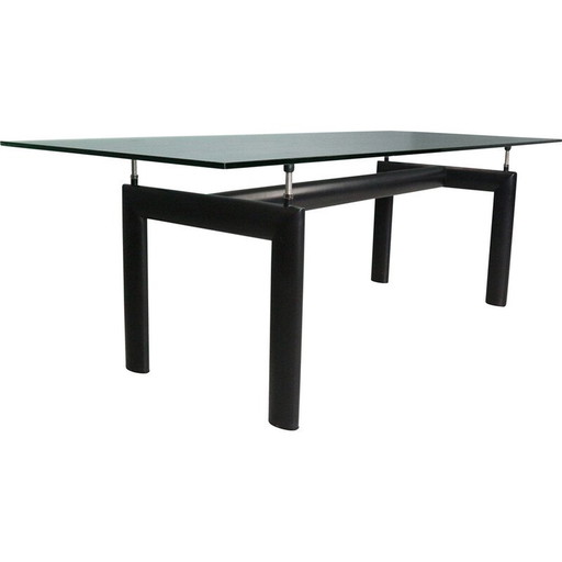 Vintage LC6 glazen eettafel voor Cassina, Italië 1970