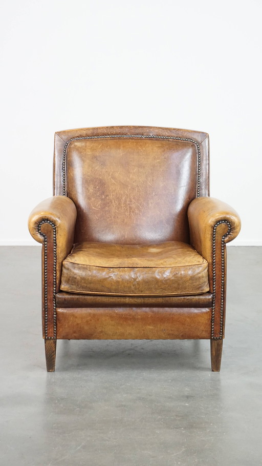 Fauteuil/ Armchair Gemaakt Van Schapenleer