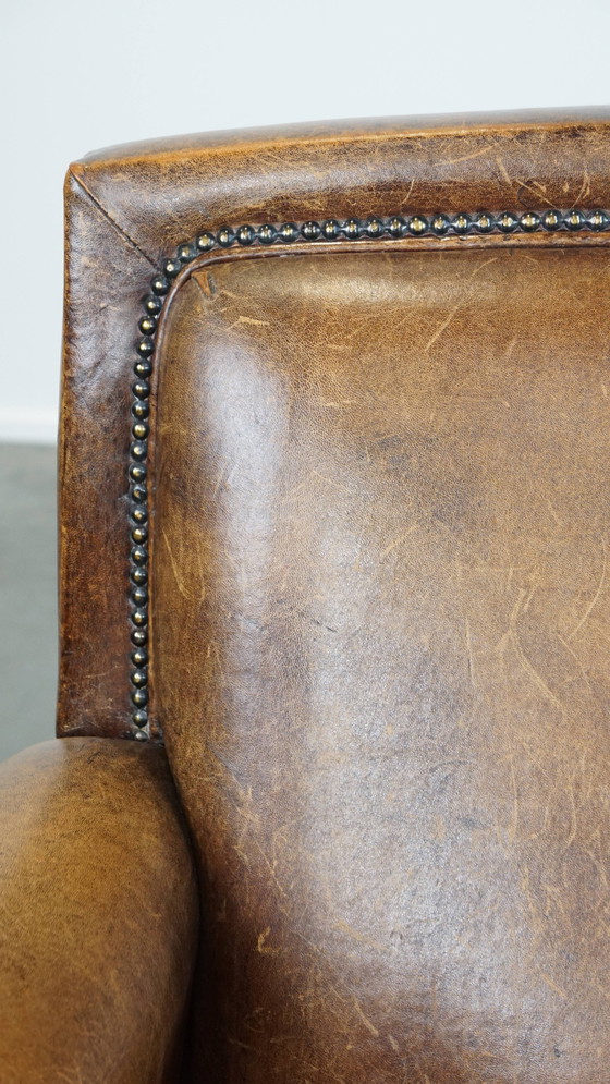 Image 1 of Fauteuil/ Armchair Gemaakt Van Schapenleer