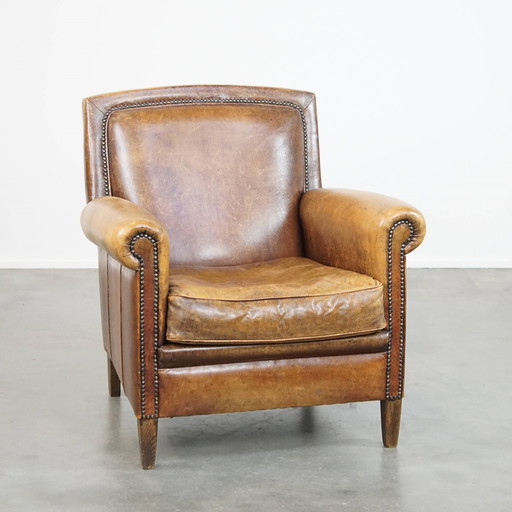 Fauteuil/ Armchair Gemaakt Van Schapenleer