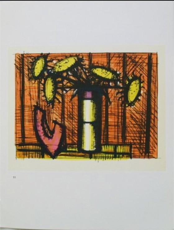 Image 1 of Bernard Buffet, “Fleurs 1967” Openingspromotie! Kleuren Lithografie.