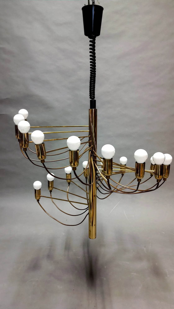 Image 1 of Spiral brass chandelier