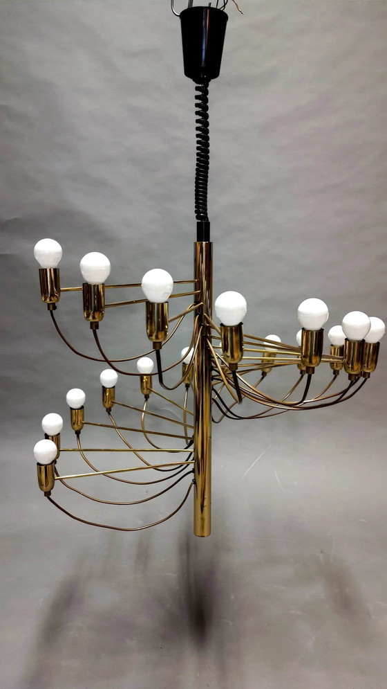 Image 1 of Spiral brass chandelier