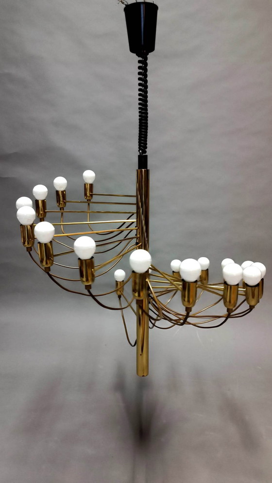 Image 1 of Spiral brass chandelier