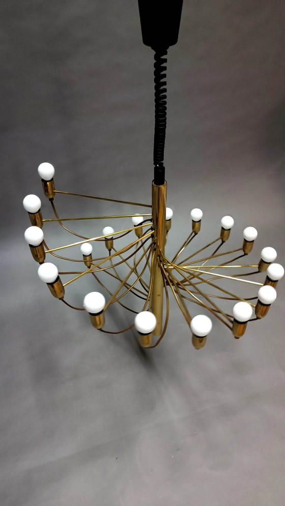 Image 1 of Spiral brass chandelier