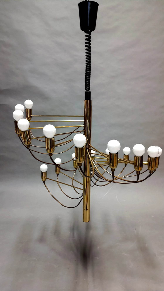 Image 1 of Spiral brass chandelier