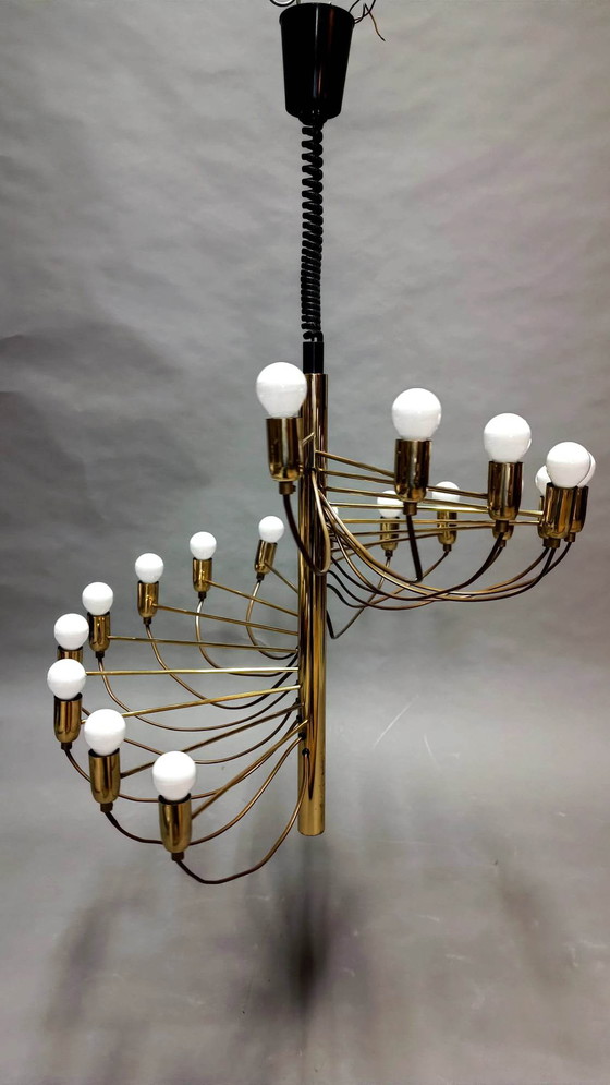 Image 1 of Spiral brass chandelier