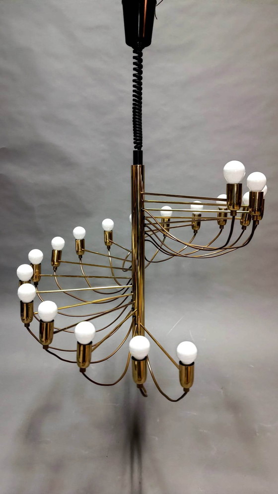 Image 1 of Spiral brass chandelier