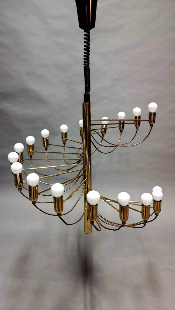 Image 1 of Spiral brass chandelier