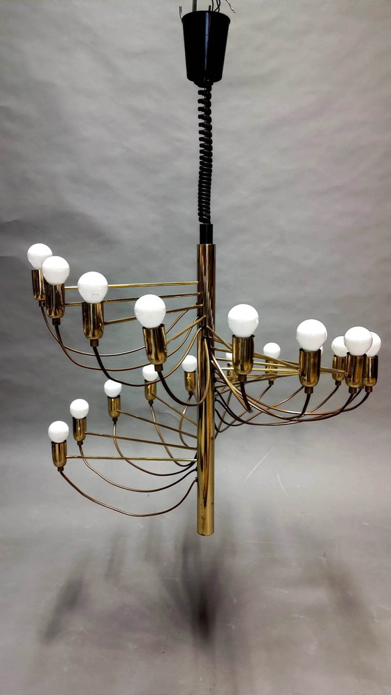 Image 1 of Spiral brass chandelier