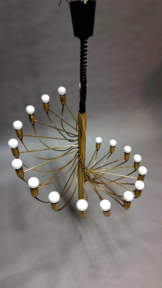 Image 1 of Spiral brass chandelier