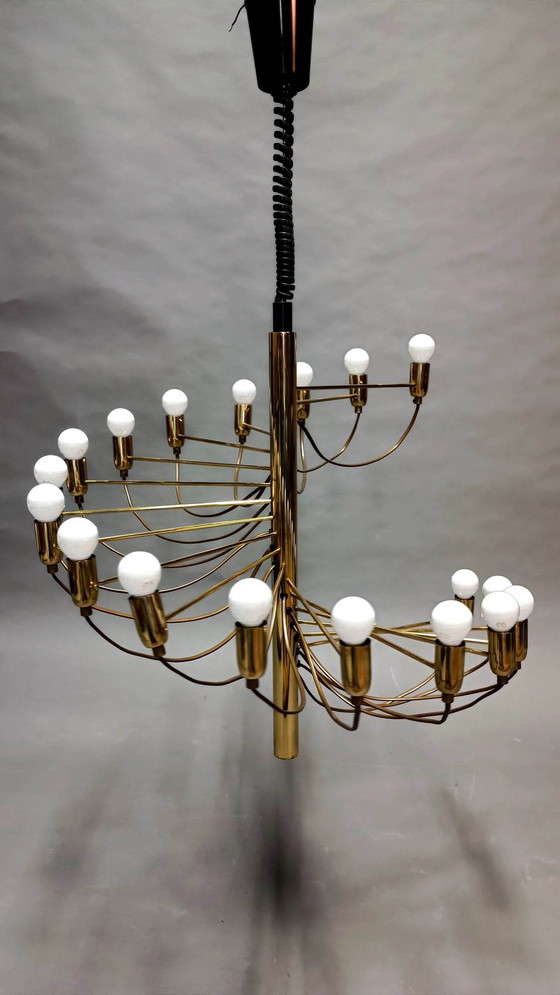 Image 1 of Spiral brass chandelier