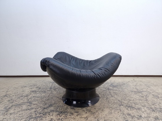 Image 1 of Mario Brunu Rodica Stoel Zeldzaamheid designer fauteuil echt leer fauteuil uniek stuk