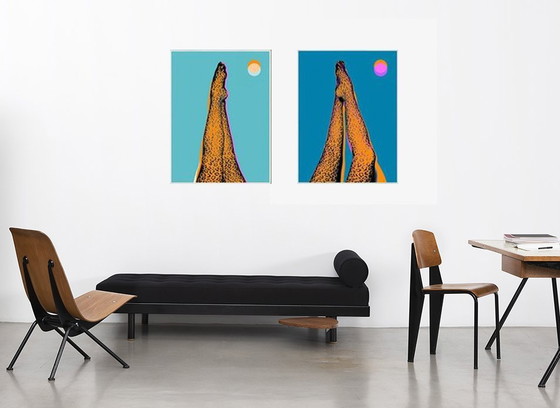 Image 1 of Digitaal werk - Dyptique katachtige benen - Numeriek - Pop Art - 2022
