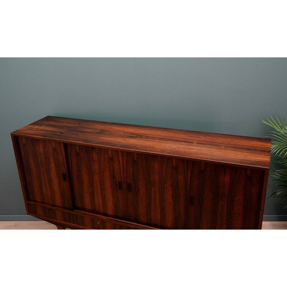 Image 1 of Vintage hoog dressoir in rozenhoutfineer, Denemarken 1970