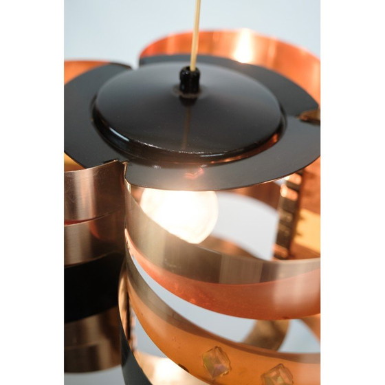 Image 1 of Vintage koperen hanglamp van Werner Schou voor Coronell Elektro, 1970