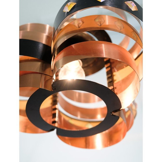 Image 1 of Vintage koperen hanglamp van Werner Schou voor Coronell Elektro, 1970