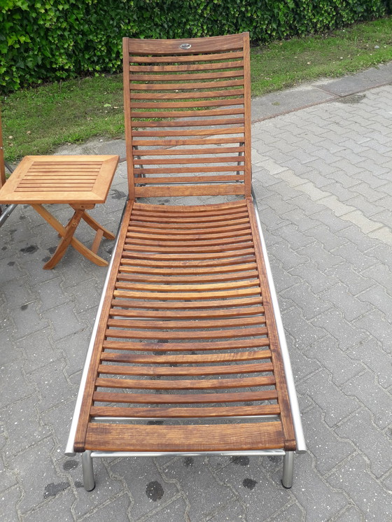 Image 1 of 2 Hartman Prestige ligbedden RVS/teak 200 cm lang