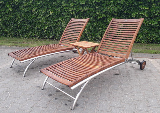 Image 1 of 2 Hartman Prestige ligbedden RVS/teak 200 cm lang