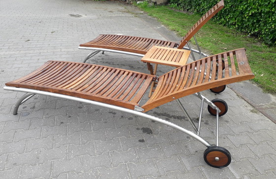 Image 1 of 2 Hartman Prestige ligbedden RVS/teak 200 cm lang