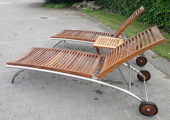 Image 1 of 2 Hartman Prestige ligbedden RVS/teak 200 cm lang