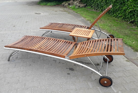 Image 1 of 2 Hartman Prestige ligbedden RVS/teak 200 cm lang