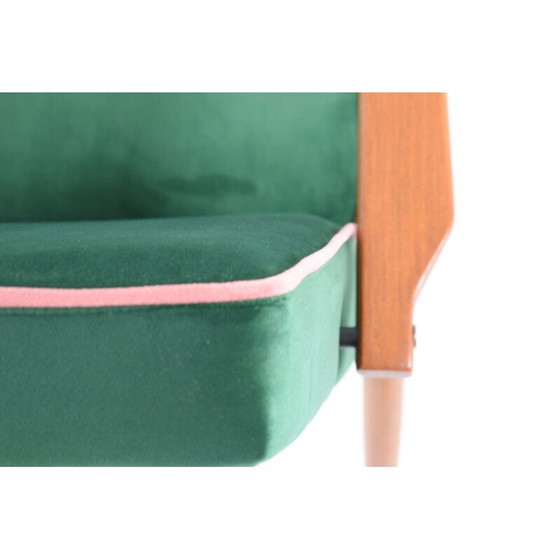 Image 1 of Fauteuil mid century 300-190 designer H.Lis groen fles roze 1970