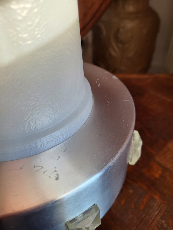 Image 1 of Space Age Hanglamp, Chromé En Mat Glas, Jaren 1960-1970