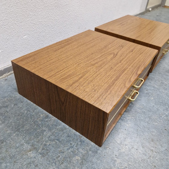 Image 1 of 2 Zwevende Vintage Nachtkastjes Ladekast Set 